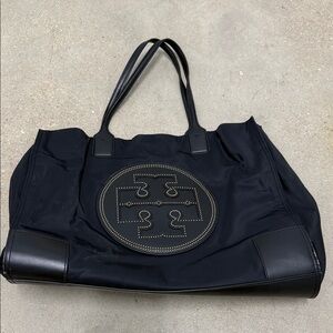 Tory Burch Black Tote with Logo Detail